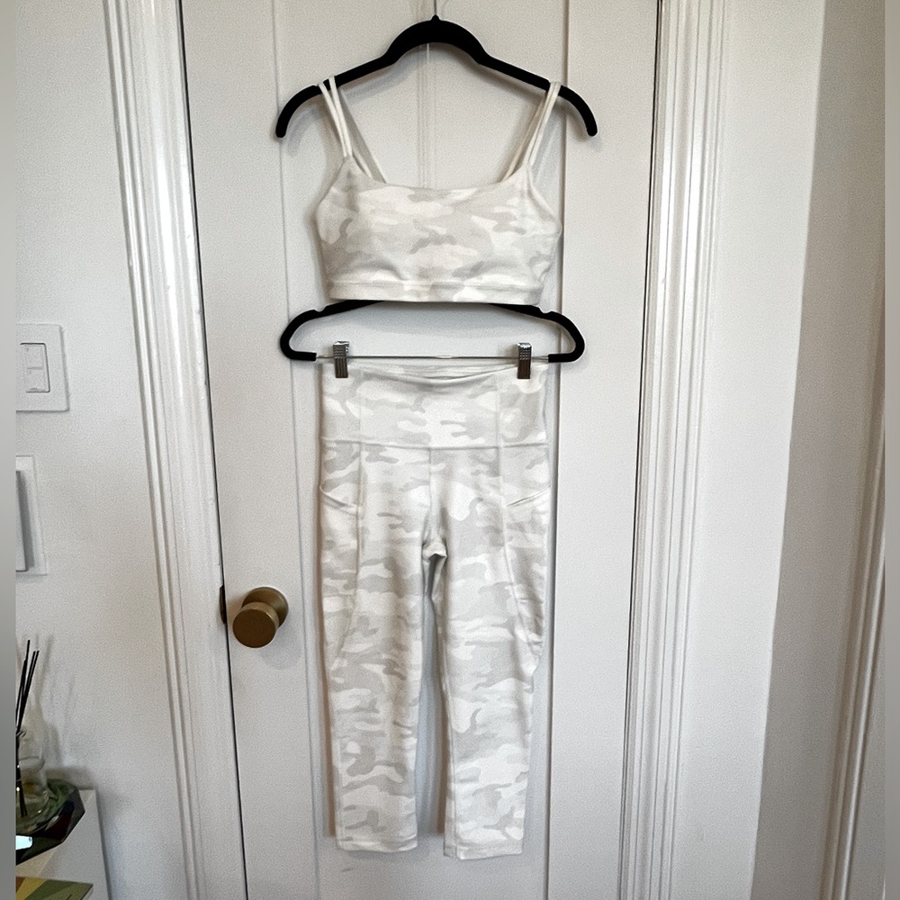 White Camo Workout Set